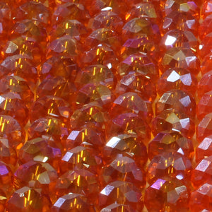 Tira de Cristal Checo Naranja Traslucido 8mm