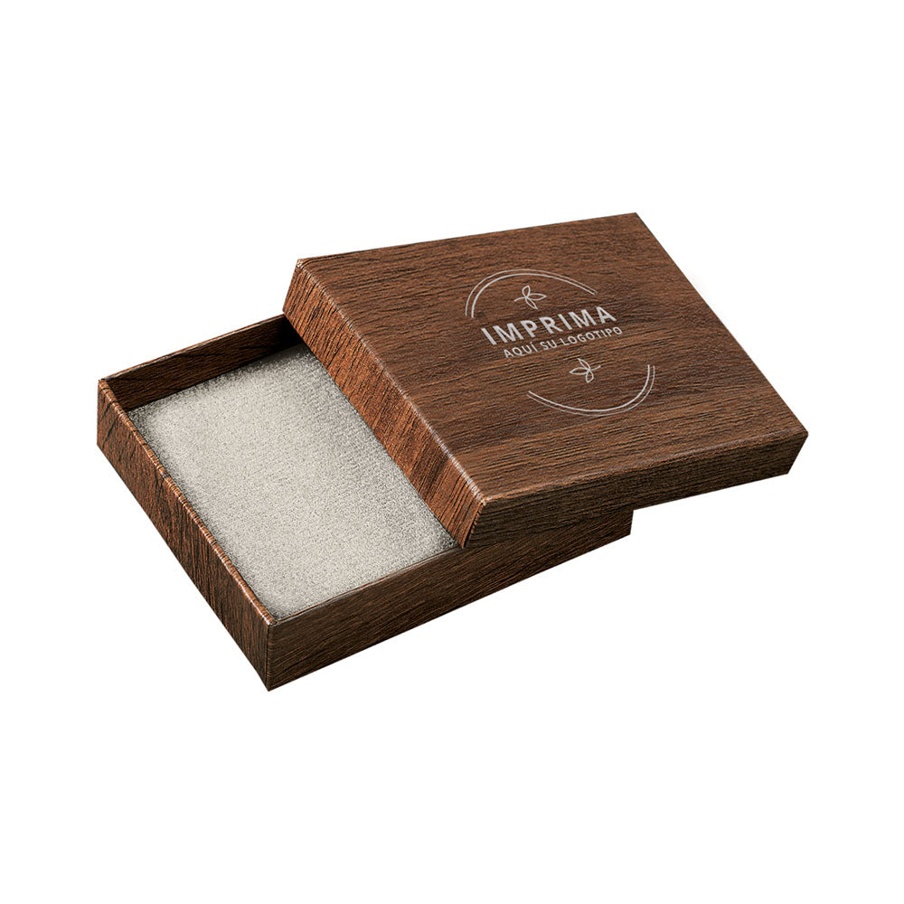 CAJA DE CARTÓN FOREST CUADRADA PARA JUEGO GRANDE: ARETE, CADENA CON DIJE