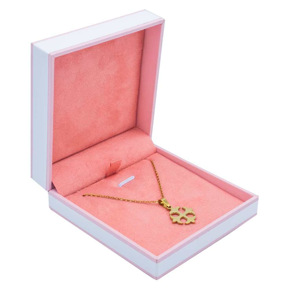 Estuche Versalles Para Cadena/Dije - Blanco/Salmón