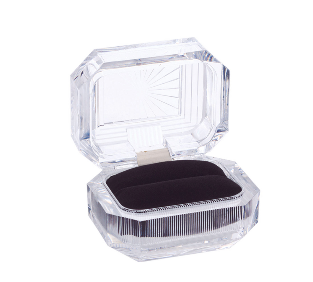 Estuche De Acrílico Cristal Para Argollas Grandes