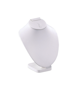 EXHIBIDOR VINIPIEL CUELLO PARA COLLAR, ARETES Y ANILLO- NEGRO Y BLANCO